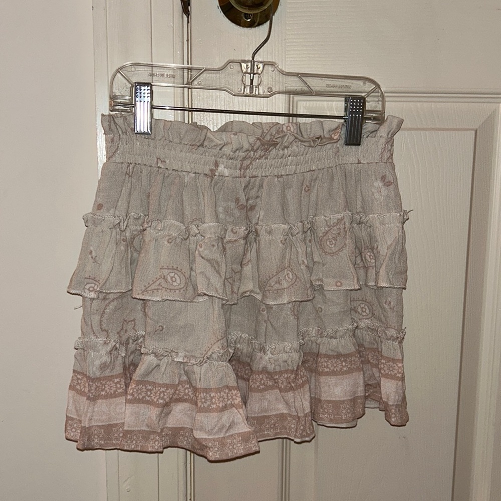 Pink and tan ruffled skirt. GAREAT FOR SUMMER
